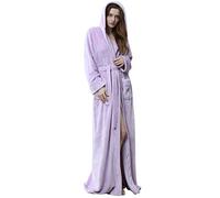 DSNOW Peignoir en polaire chaud pour femme Robe de chambre - Violet - X-Large