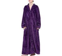 DSNOW Peignoir Femmes Polaire Peignoir de Bain Robe de Chambre Chauds pour Hiver (Violet, L)