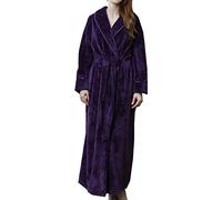 DSNOW Robe de Chambre Kimono Tissage Gaufré Femme 100% Coton Waffle Peignoir de Bain Légère col V Unisexe Pyjama pour l'hôtel Spa Sauna Vêtements de Nuit Violet M