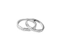 Dsnyu Alliance Argent 925 Couple Réglable, Bague Couple Argent Amour pour Toujours Cadeau d'anniversaire