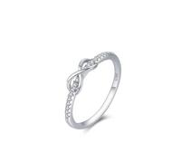 Dsnyu Bague Alliance Femme Argent, Bague Femme Fiançailles Argent Sterling 925 Forme Infinie Zircone Cubique Forme Ronde Taille 54
