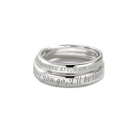 Dsnyu Bague Couple Argent 925, Bague Couple Réglable Serment Argent Alliance Bijoux Élégants