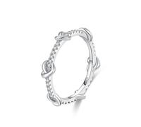 Dsnyu Bague en Argent Femme 925, Alliance Mariage pour Femme Bijoux D'Éternité avec Cœur Zircone Cubique Forme Ronde Argent Taille 51.5