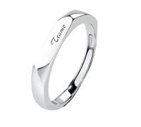 Dsnyu Bague en Argent Sterling 925, Bague Reglable Style Simple de Polissage Argent Alliance pour Mariage