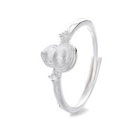 Dsnyu Bague Fiançailles Argent 925 Femme, Bague Zircon Cubique Gourde Argent Alliance Taille Réglable