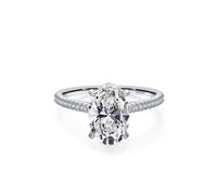 Dsnyu Bague Pierre Argent, Alliance Femme Argent Sterling 925 Chaîne Pigeon Egg Zircone Cubique Forme Ovale Taille 49