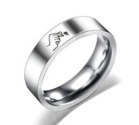 Dsnyu Bagues de fiançailles uniques pour couples, en acier inoxydable poli, bague de promesse Pinky en forme de cœur pour femme et homme, taille 6-12, Acier inoxydable, Sans pierre précieuse