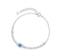 Dsnyu Bracelet Bijoux en Argent Sterling Zircone Cubique 925 pour Femmes, Bijoux Femme Bracelet Pierre Précieuse Sertie De Paillettes Réglable Argent