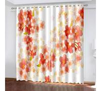 Dsnyu Rideau de Cuisine Occultant, Rideau Stof Polyester Multicolore Fleurs Décoration Chambre Salon 214L x 214H CM Lot de 2