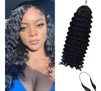 Dsoar Extensions de Cheveux Naturels Micro Crochet 100 g 45 cm Paquet de Cheveux Bouclés Pré-bouclés pour Tressage Extensions de Cheveux Couleur Naturelle