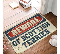 Dsoluuing Home Sweet Home Paillasson Méfiez-vous du terrier écossais Accessoires de chambre pour homme Tapis de porte extérieur drôle (taille : 65 x 90 cm)