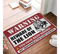 Dsoluuing Tapis de bienvenue pour salle de classe, méfiez-vous du lion, paillasson d'automne, paillasson extérieur, décoration de garage pour hommes (taille : 50 x 80 cm)