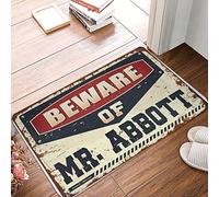 Dsoluuing Tapis de porte d'entrée extérieur Méfiez-vous de M. Abbott paillasson, tapis de porche, tapis d'extérieur imperméable pour homme, meubles grottes (taille : 50 x 80 cm)
