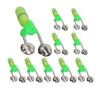 DSOPV Alarme d'appât de poisson, lumière de pêche LED étanche avec anneau double clochette, indicateur d'alarme de morsure sur canne à pêche, 10 pièces d'appât de poisson (vert)