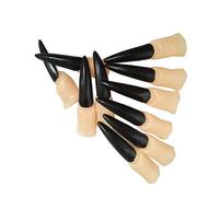 DSOUWEH 10 pièces Faux Ongles fantômes de sorcière-Fournitures de fête Cadeau Durable Facile à Porter Large utilisé Caoutchouc Longs Faux Ongles, Clou Noir (8 * 2 cm)