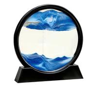 DSOUWEH Affichage Peinture Sable coulant Style Unique décoration élégante sablier 3D Paysage de Sable de mer Profonde Verre Choix de Cadeau, Bleu et Noir, 【18.5 * 19.5 cm】