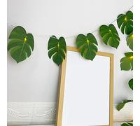 DSOUWEH Ambiance Tropicale avec Feuilles de Tortue artificielles - en ABS réaliste et nécessitant Peu d'entretien Party Leaf LED Fresh, N°1, 3 m 20 Ampoules