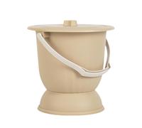 DSOUWEH Pot de chambre avec couvercle, bassin de lit de 45 L, pour une utilisation domestique facile. Convient Pour aux hommes et Pour aux femmes. Urinoir , Jaune , 24.7 x 24.5 cm