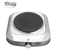DSP KD4056 Plaque de cuisson électrique professionnelle portable de comptoir à brûleur unique, 1500 W, température réglable, en acier inoxydable, gris argenté