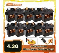 DSPOWER 4.3g Micro servomoteur numérique sans noyau 4.8 ~ 6.0V DC pour 1/24 RC Mini voiture jouet WLtoys avions pièce d'hélicoptère à voilure fixe 5PCS Copper JST1.25