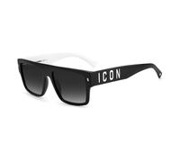Dsquared Icon 0003/s 80S/9O BLACK WHITE Sunglasses Men Acetate, Standard, 56
