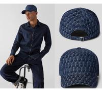 Dsquared2 Allover-Logo Baseballcap Kappe Bonnet Hat Cap Basebalkappe Jeans Bleu