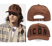 Dsquared2 BE ICON BE COOL Casquette Baseball Trucker Marron Toile