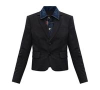 Dsquared2 - Blazer Confectionné dans un Assemblage de Tissus - Femme - Vestes - Noir - Taille: 36 FR