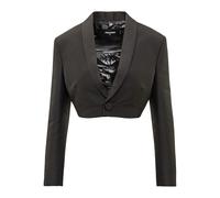 Dsquared2 - Blazer Court Droit avec Imprimé Intérieur - Femme - Vestes - Noir - Taille: 40 FR