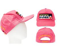 Dsquared2 Casquette Baseball Iconic Logo Oversize Rose Toile Coton