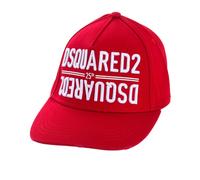 Dsquared2 - Casquette Brodé avec Visière Effilochée - Homme - Accessoires - Rouge - Taille: ONE Size