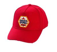 Dsquared2 - Casquette en coton brodé avec visière déchirée - Homme - Accessoires - Rouge - Taille: ONE Size