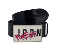 Dsquared2 - Ceinture Plaque Icon Forever - Femme - Accessoires - Noir - Taille: 85 CM