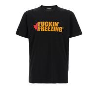 Dsquared2 - Cool Fit Cotton Crew Neck T-Shirt - Homme - Tops - Noir - Taille: L