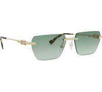 Dsquared2 Lunettes de soleil D2 0102/S PEF/D6 Métal Or/Vert Carré Verres miroir ombré 58/16 Homme