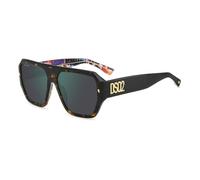 DSQUARED2 D2 0128/S Lunettes de Soleil, Motif Havane, 58 Homme