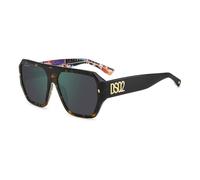 DSQUARED2 D2 0128/S Sunglasses, Motif Havane, 58 Unisex