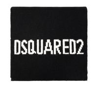 Dsquared2 - Écharpe en laine à logo intarsia - Homme - Accessoires - Noir - Taille: ONE Size