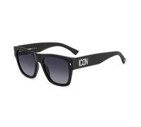 Dsquared2 Homme ICON 0004/S P5I/9O Lunettes de soleil Acétate Noir-opaque Gris Carré Ombré