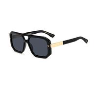 Dsquared2 Homme D2 0105/S 807/2K Lunettes de soleil Acétate Noir Gris Carré Normale Antireflet