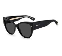 Dsquared2 Femme Dsquared2 D2 0016/S 2M2/IR Lunettes de soleil Acétate Noir/Or Gris Cat Eye