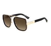 Dsquared2 Homme D2 0060/S RHL/HA Lunettes de soleil Acétate Or / Noir Marron Carré Ombré