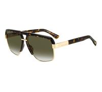 Dsquared2 Homme Dsquared2 D2 0084/S 2IK/9K Lunettes de soleil Métal Havane / Or Marron Carré Ombré