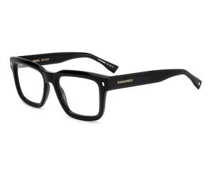 Dsquared2 Homme Dsquared2 D2 0090 807 Montures optiques Plastique Noir Carré