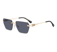 Dsquared2 Homme Dsquared2 D2 0102/S 807/2K Lunettes de soleil Métal Or Gris Carré Normale Antireflet