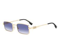 Dsquared2 Homme Dsquared2 D2 0104/S LKS/08 Lunettes de soleil Métal Or Bleu Carré Normale Ombré