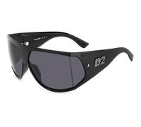 Dsquared2 Homme Dsquared2 D2 0124/S ANS/IR Lunettes de soleil Plastique Noir Gris Enveloppant Normale