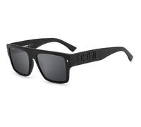 Dsquared2 Homme Dsquared2 ICON 0003/S 003/T4 Lunettes de soleil Acétate Noir Gris Carré Miroir