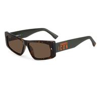Dsquared2 Homme Dsquared2 ICON 0007/S 086/70 Lunettes de soleil Acétate Havane Marron Papillon