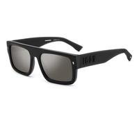 Dsquared2 Homme Dsquared2 ICON 0008/S 003/T4 Lunettes de soleil Plastique Noir-opaque Argent Géométrique Miroir